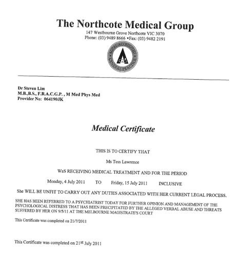 australian health practitioner certification form.